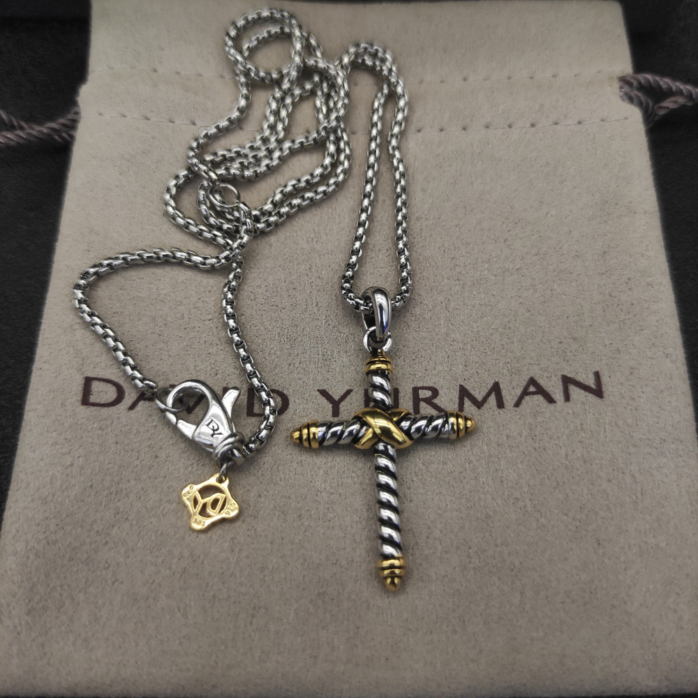 David Yurman Color-Separated Cross Necklace